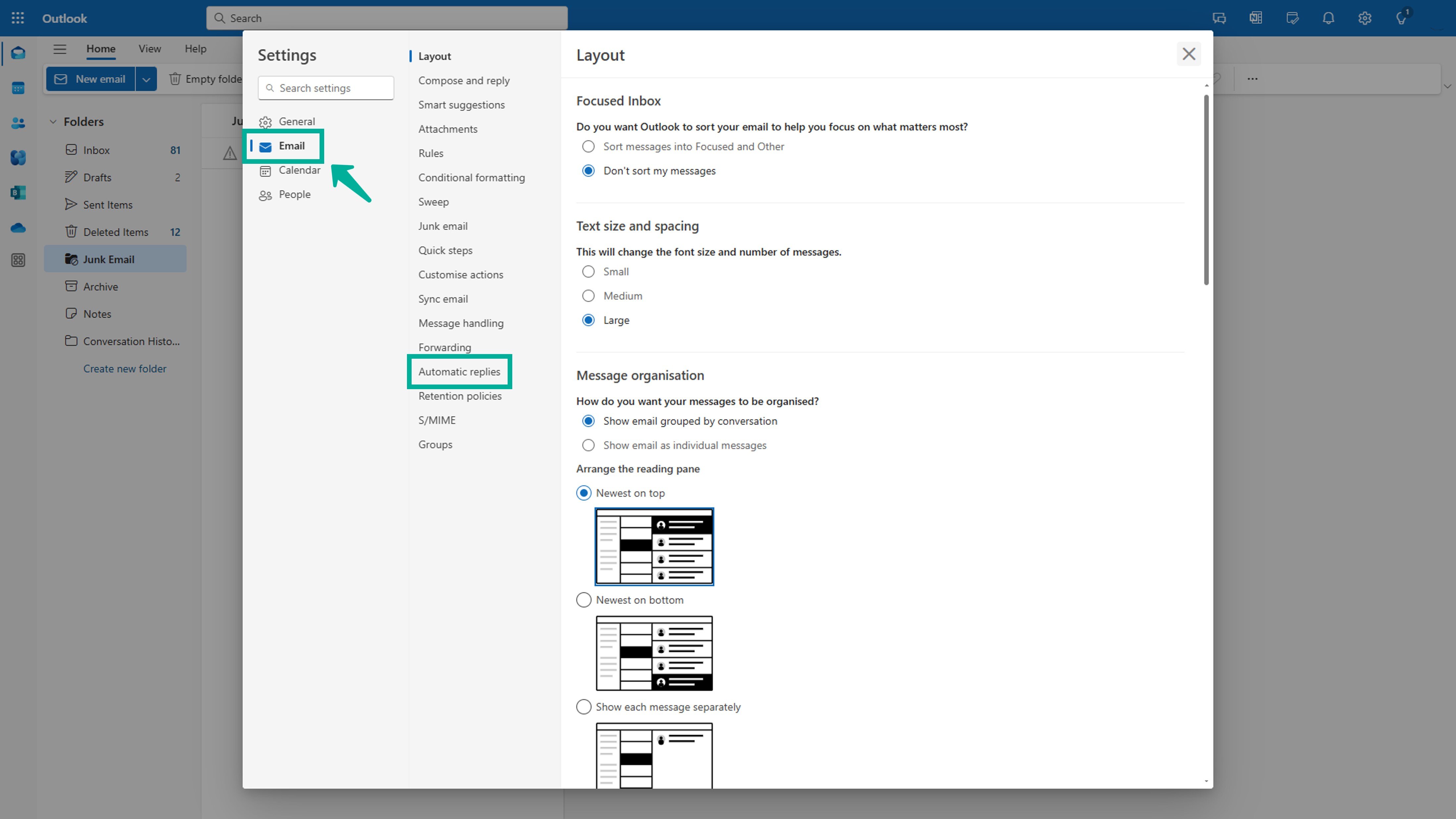 Out-of-office response in shared mailbox 2.1