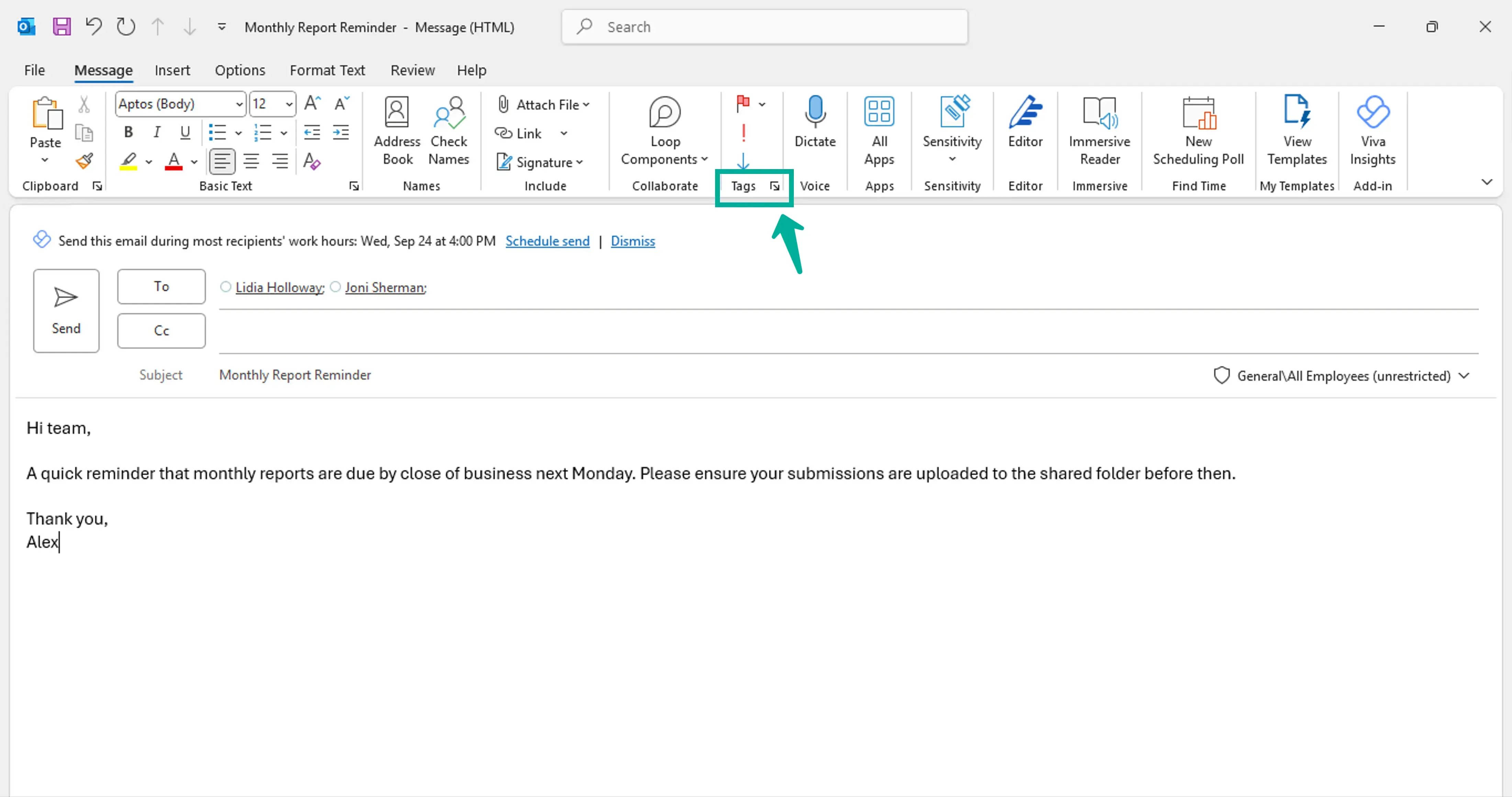How to schedule an email in Outlook 4