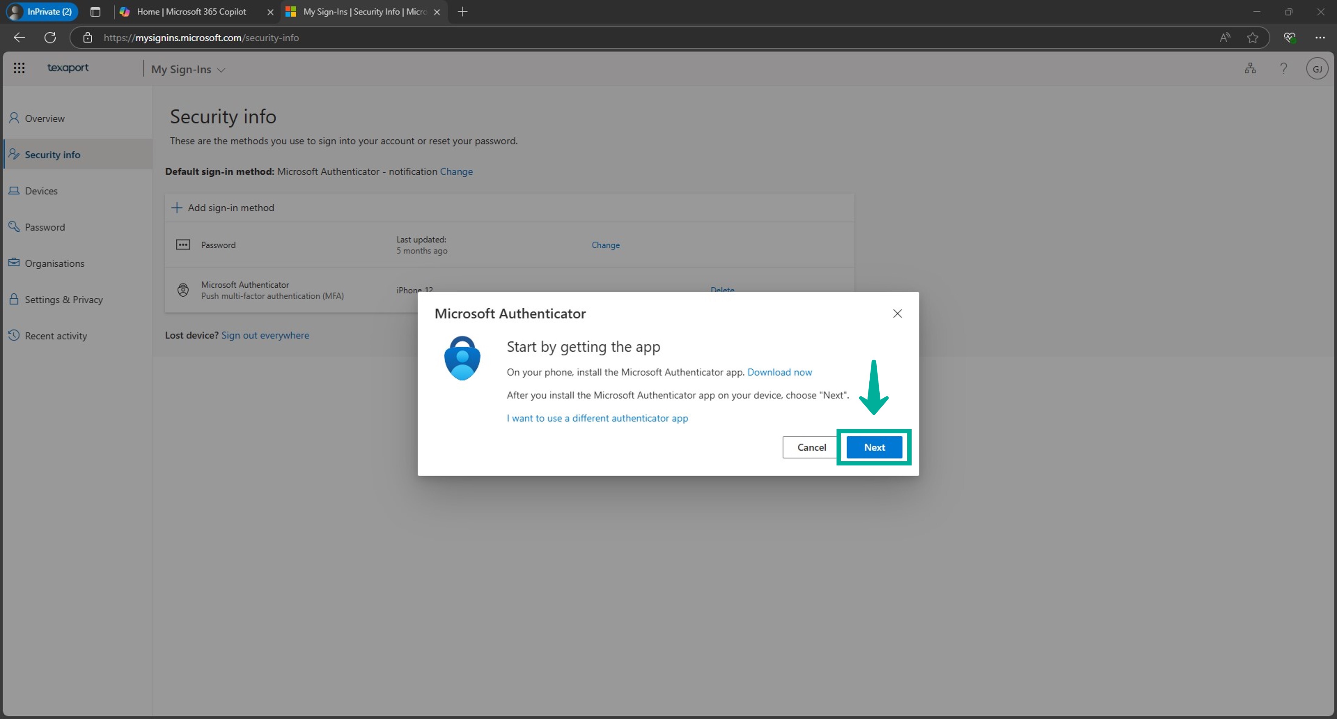 transfer authenticator app to new phone 8